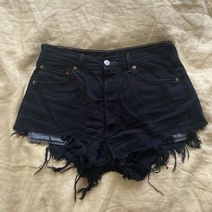 Black Levi Cutoff Shorts